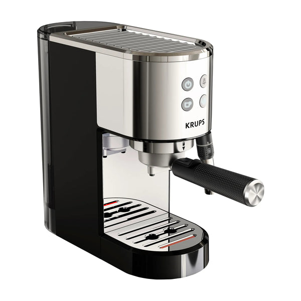 KRUPS Virtuoso XP444C10, Espresso Machine, 1 L, Ground Coffee, 1350 W, Stainless Steel STEAM & PUMP