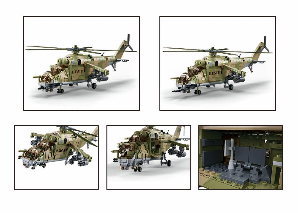 Sluban Model Bricks Mi 24S Gunship 3 In 1 1.35 893 Pcs