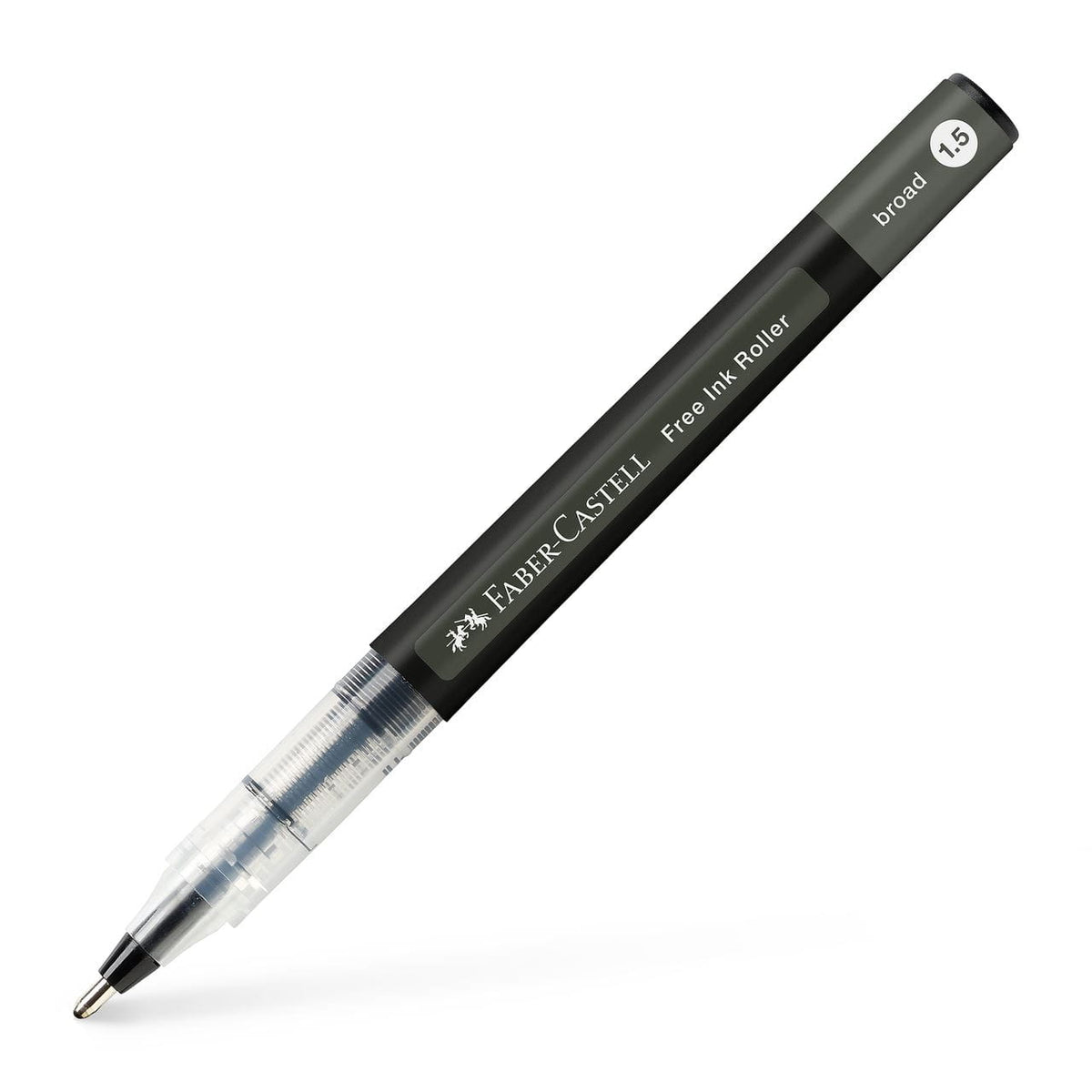 Faber-Castell Free Ink Rollerball Pen 1.5 mm Broad, Black Ink, Box of 12
