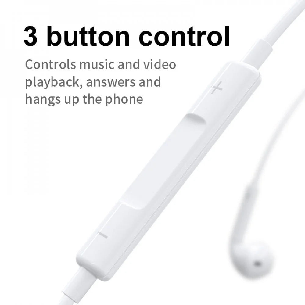 Joyroom Ben series lightning wired earphone White