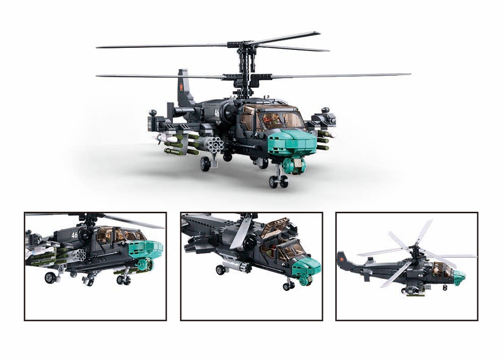 Sluban Modelbricks Ka 52S Gunship 1.35 913 Pcs