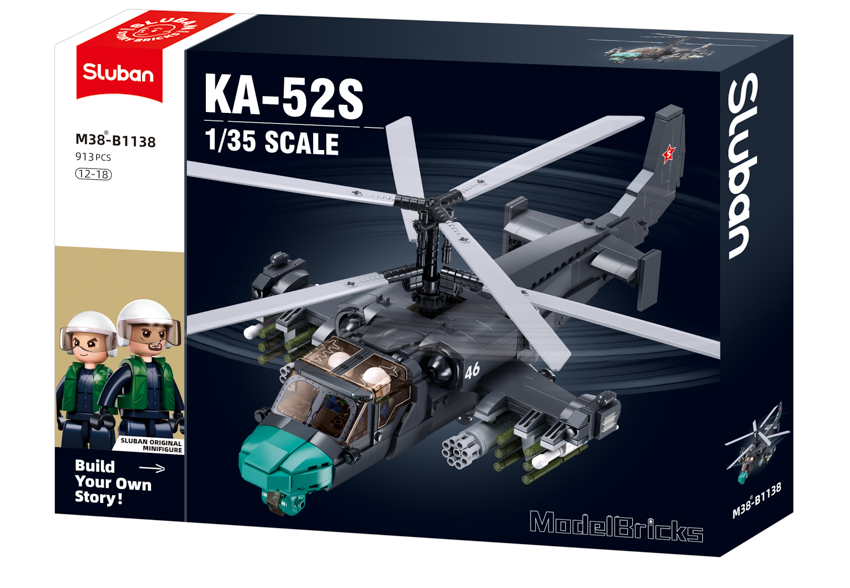 Sluban Modelbricks Ka 52S Gunship 1.35 913 Pcs