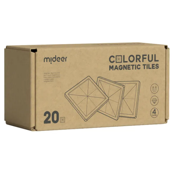 Mideer - Colorful Magnetic Tiles Warm Color 20Pcs