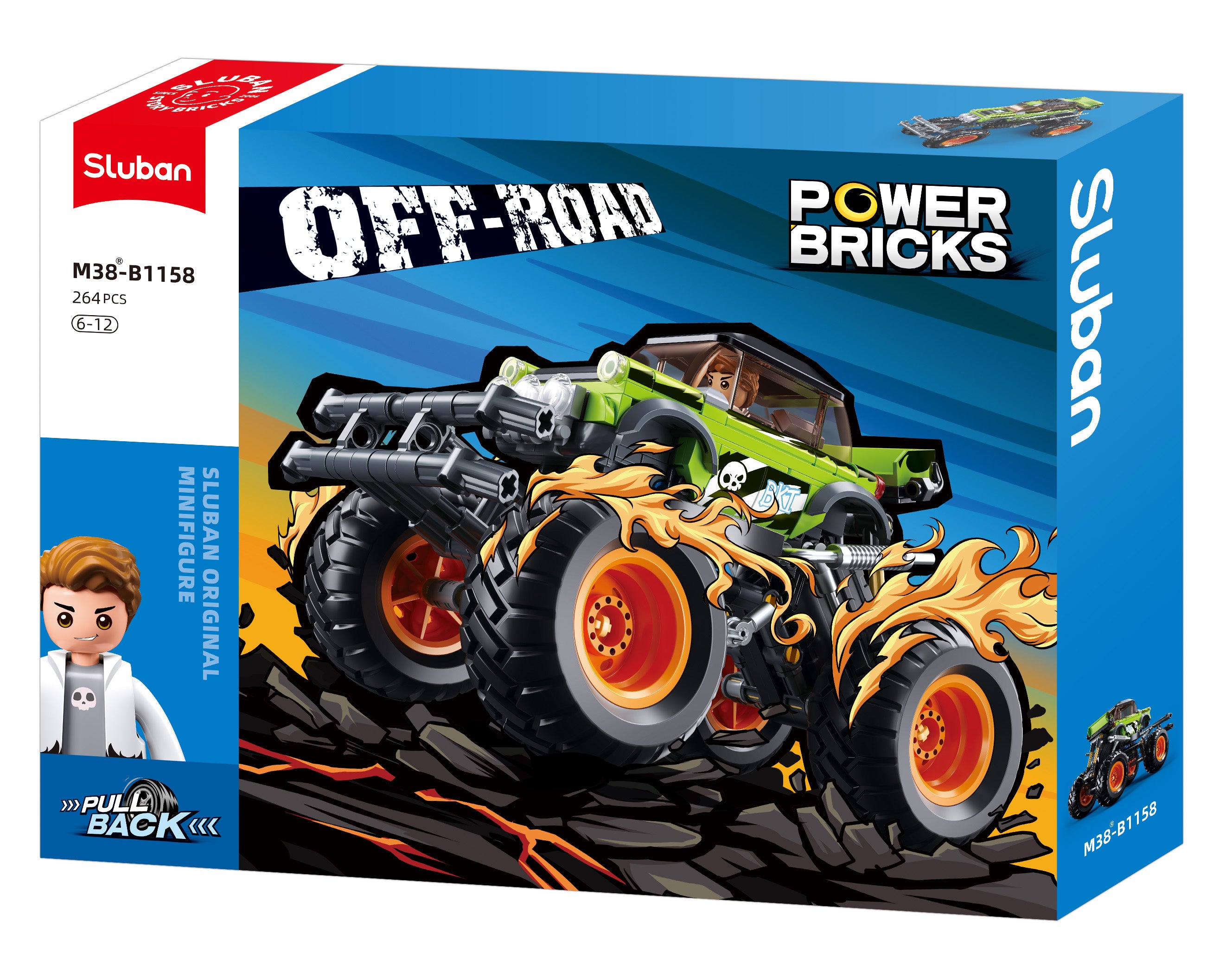 Sluban Powerbricks Off Road Vehicle Pull Back 264 Pcs