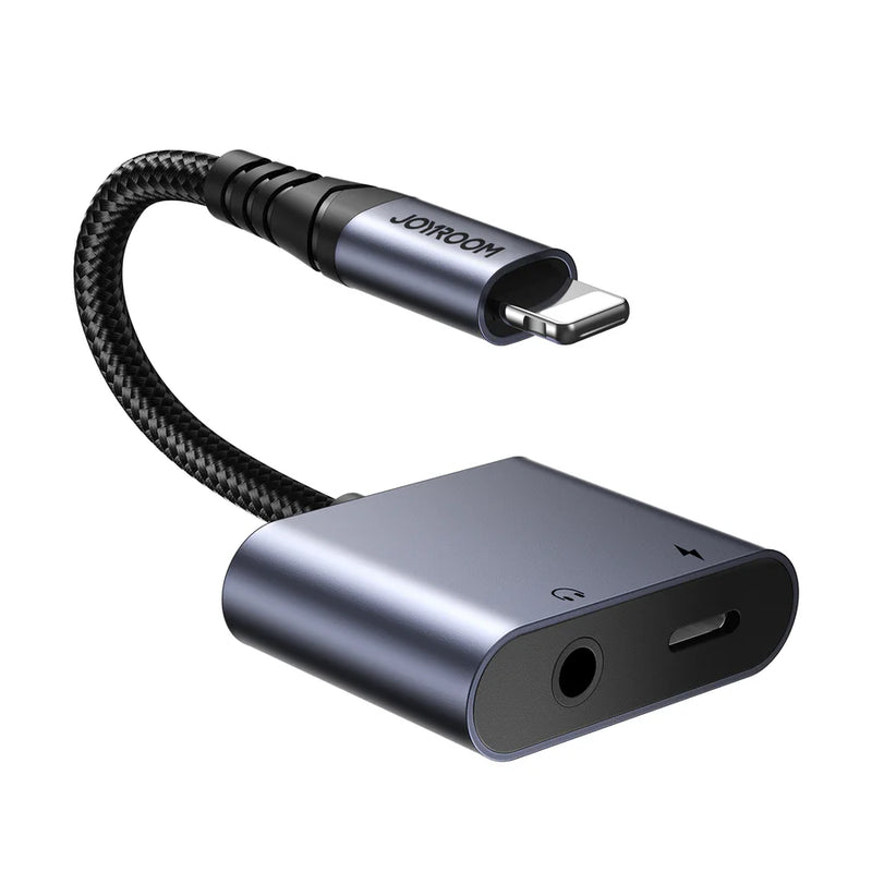 Joyroom 2 in 1 Audio Adapter Lightning Black