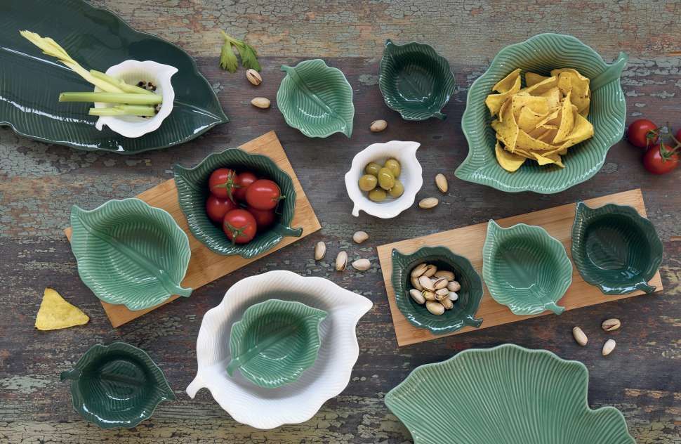 Easylife Madagascar 10.5X8Cm Leaf 4 Piece Bowls Set Light Green