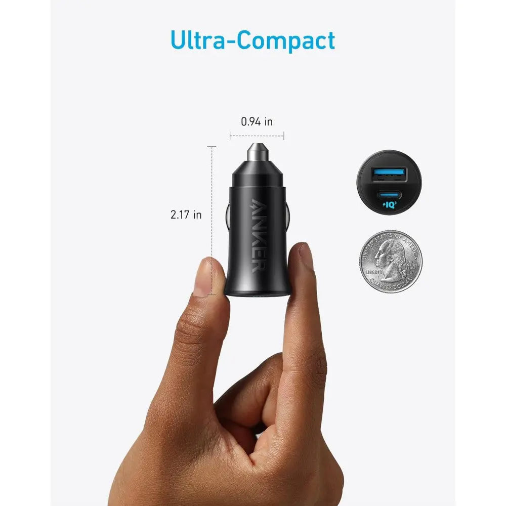 Anker Car Charger (30W, 2 Ports) Black