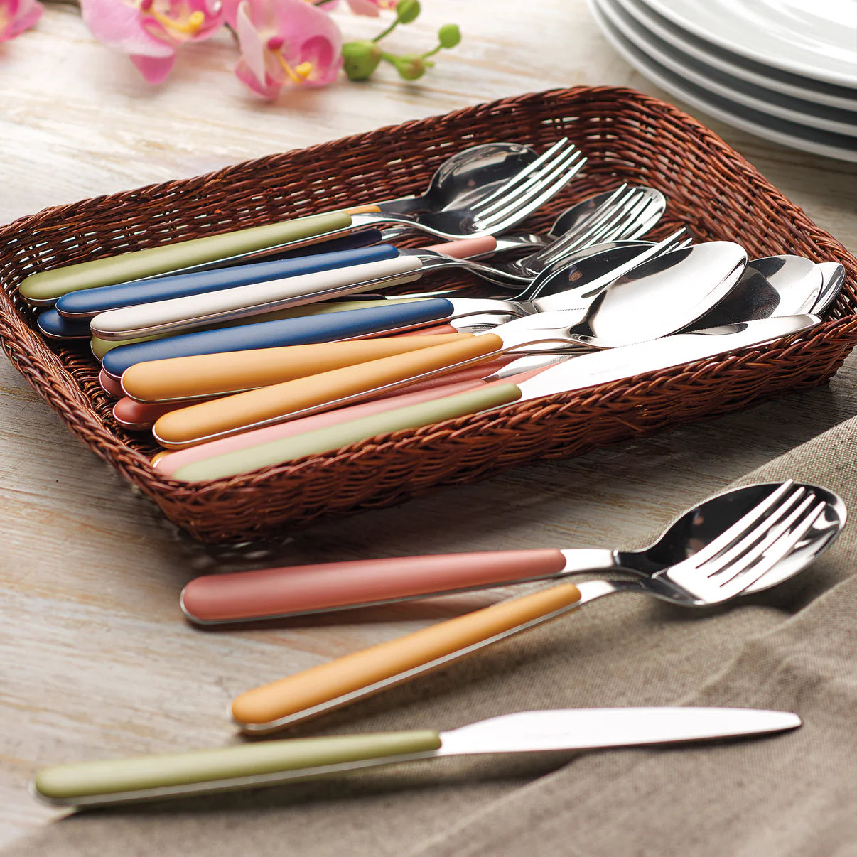 Guzzini My Fusion Cutlery Set Of 24 Pieces Ochre