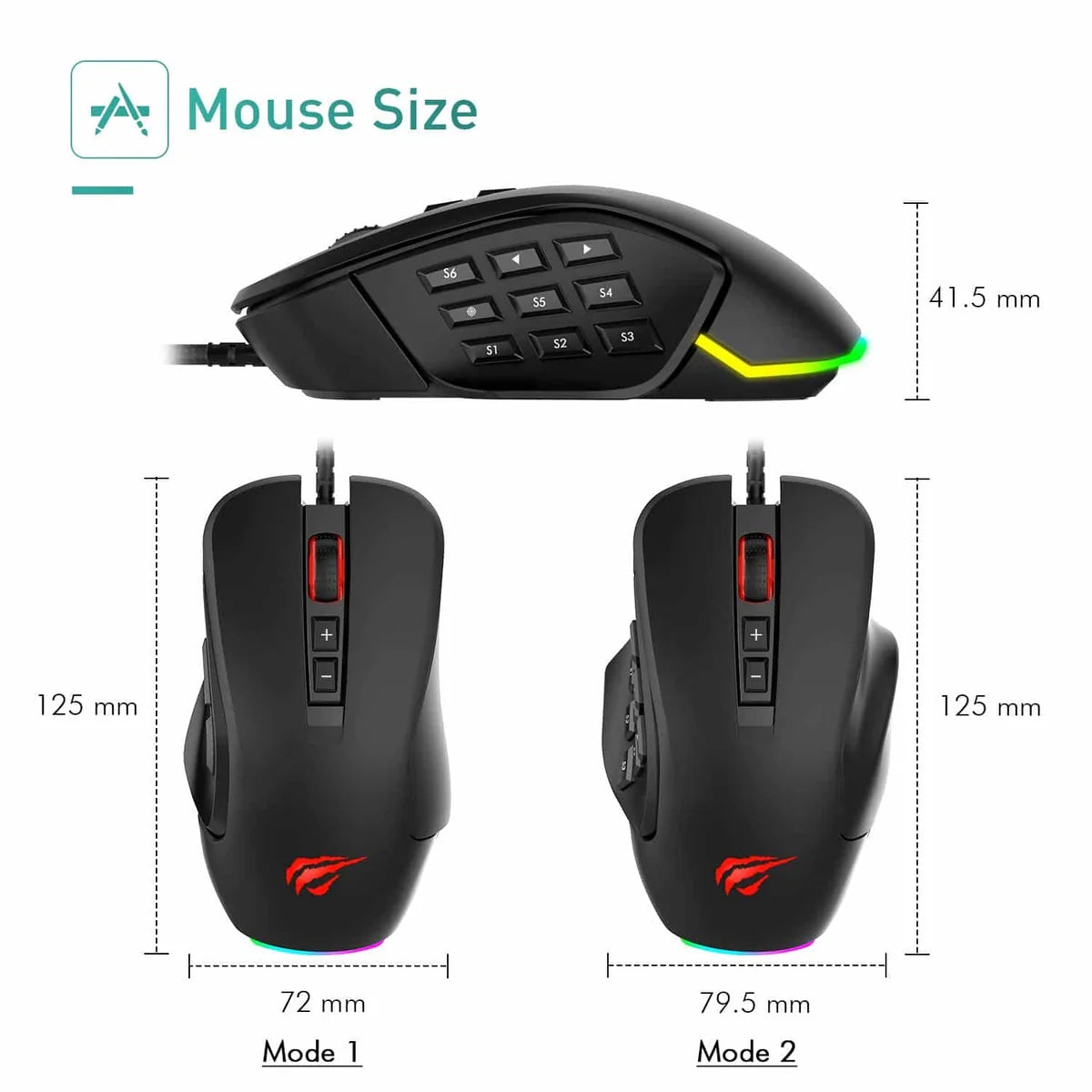 HAVIT Gamenote MS900 Programming Gaming Mouse