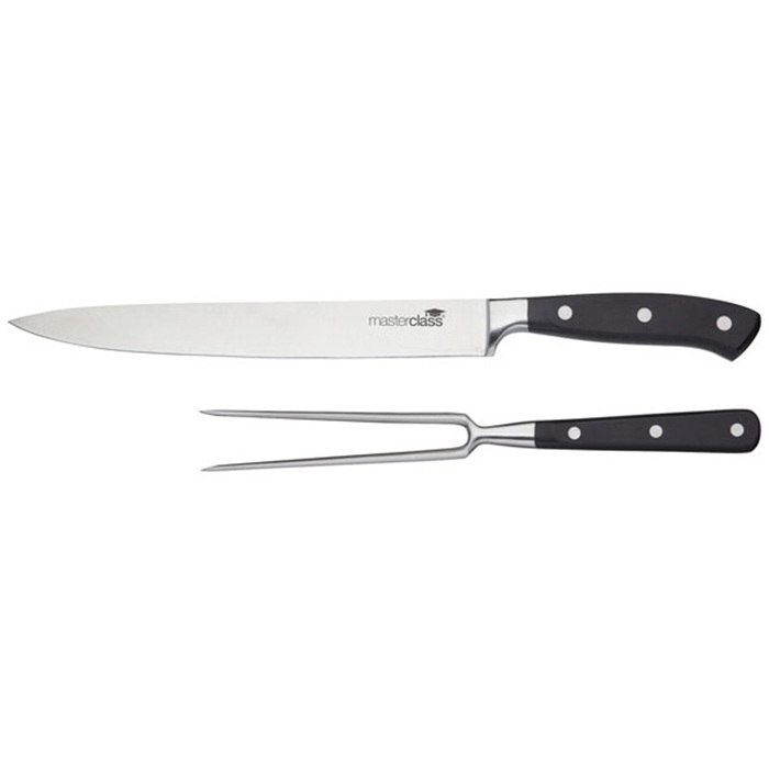 Kitchencraft Carving Set Of 2 Pieces Black