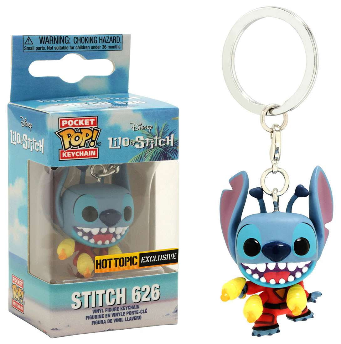 Funko Pocket Pop Disney Stitch 626 with Blaster Keychain, Lilo and Stitch