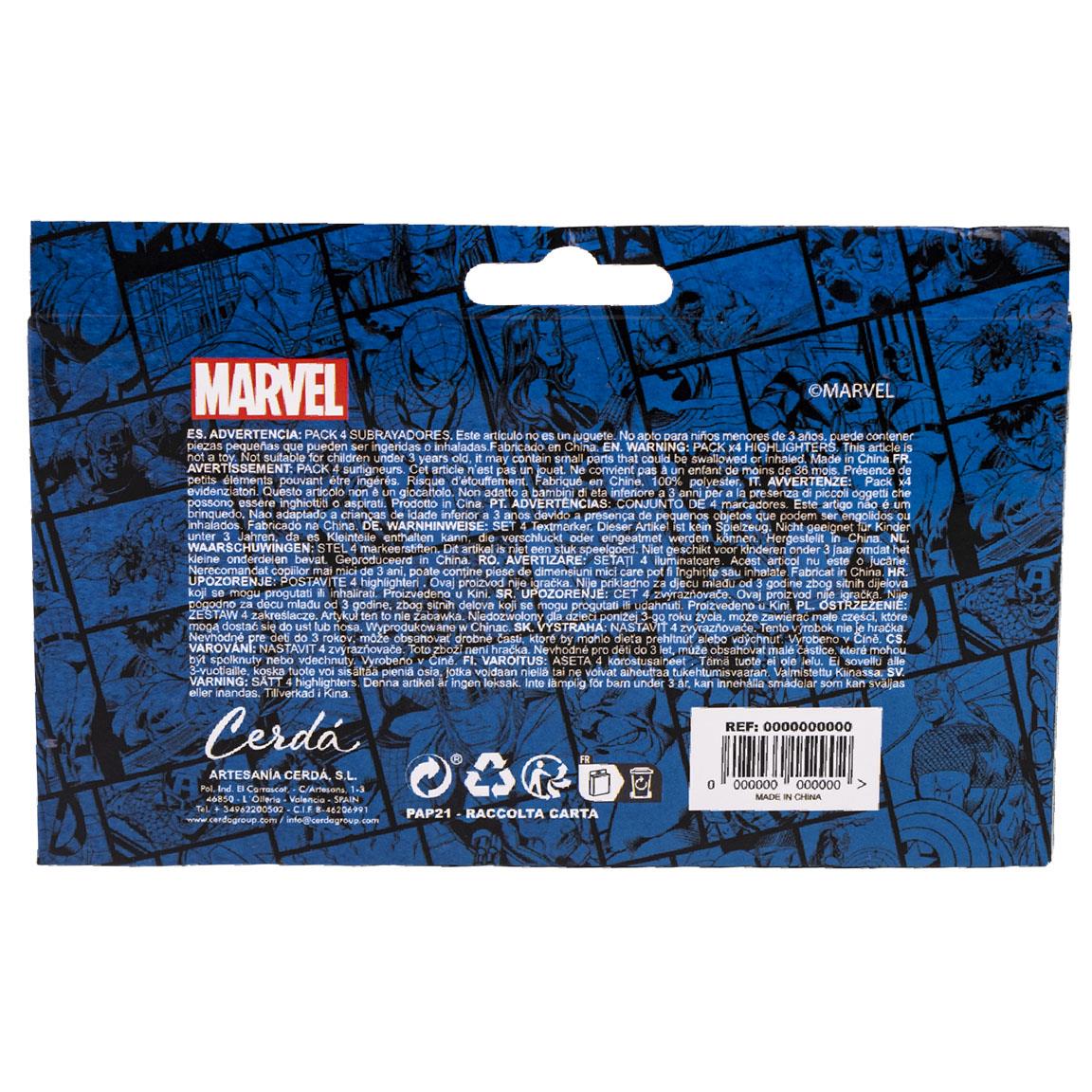 Cerda - Fluor Markers Pack X4 Avengers