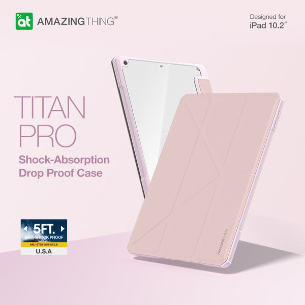 AT TITAN PRO MIL-DROP PROOF CASE FOR IPAD 10.2 2021 - PINK