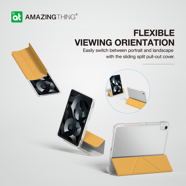Amazingthing Minimal Case iPad 10.2 Orange - Clear Back Stand Cover