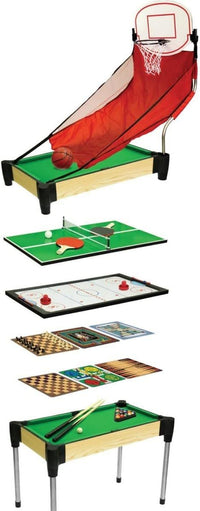 Ambassador 10-in-1 Games Table 36 Inch (92 cm) with Pool, Basketball, Table Tennis, Slide Hockey and Board Games