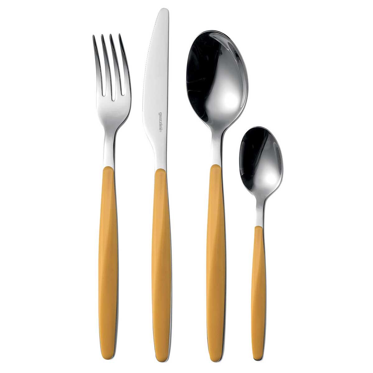 Guzzini My Fusion Cutlery Set Of 24 Pieces Ochre