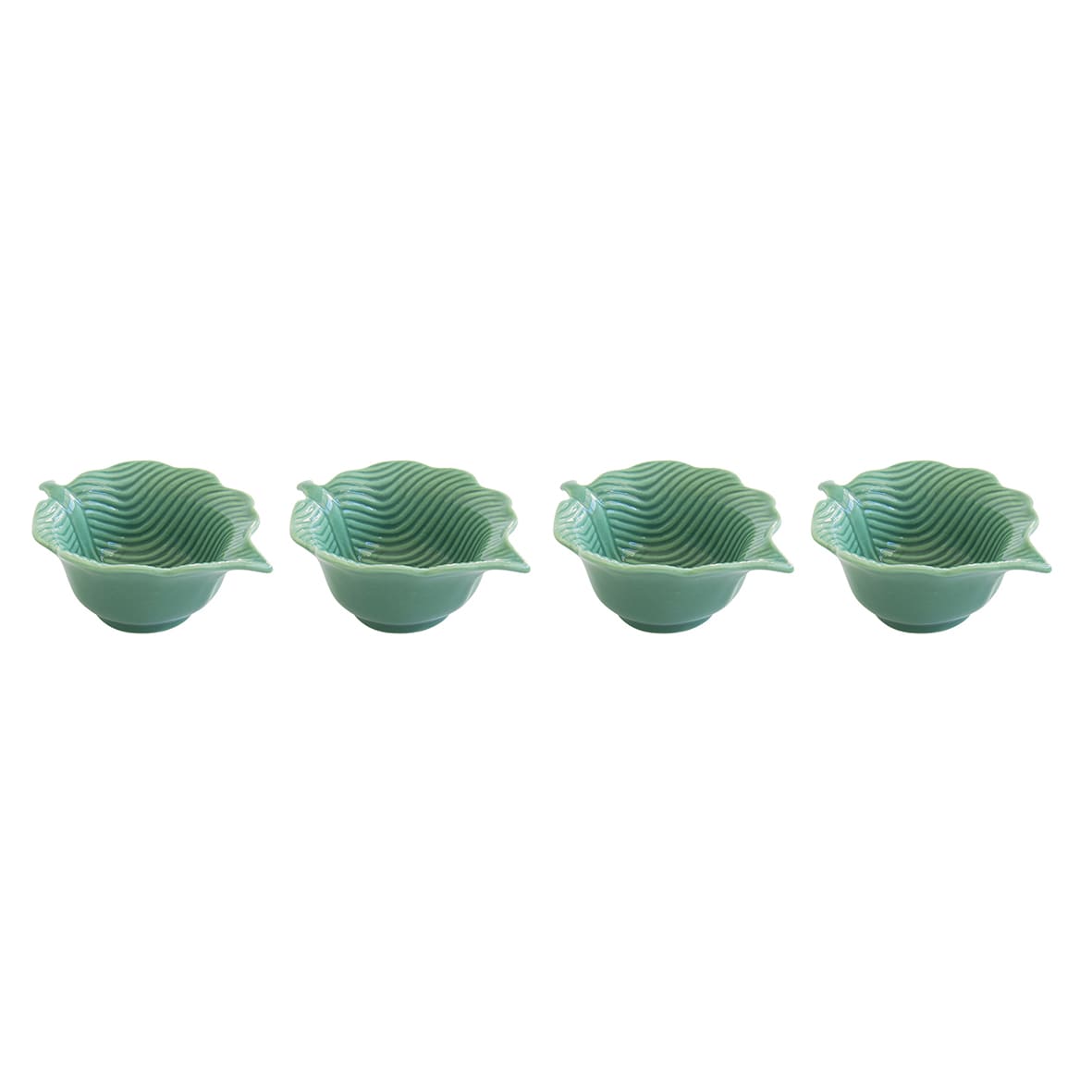 Easylife Madagascar 10.5X8Cm Leaf 4 Piece Bowls Set Light Green