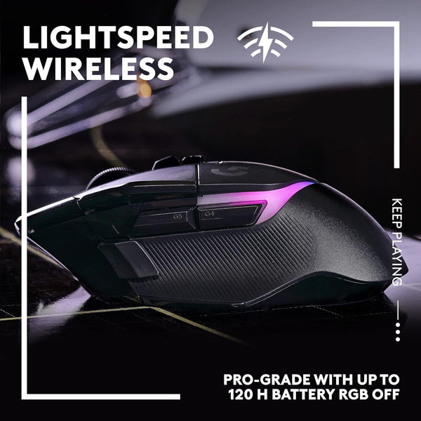 Logitech G502 X PLUS LIGHTSPEED Wireless Optical mouse with LIGHTFORCE hybrid switches, LIGHTSYNC RGB, HERO 25K gaming sensor, compatible with PC - macOS/Windows - Black- NEW Arrival