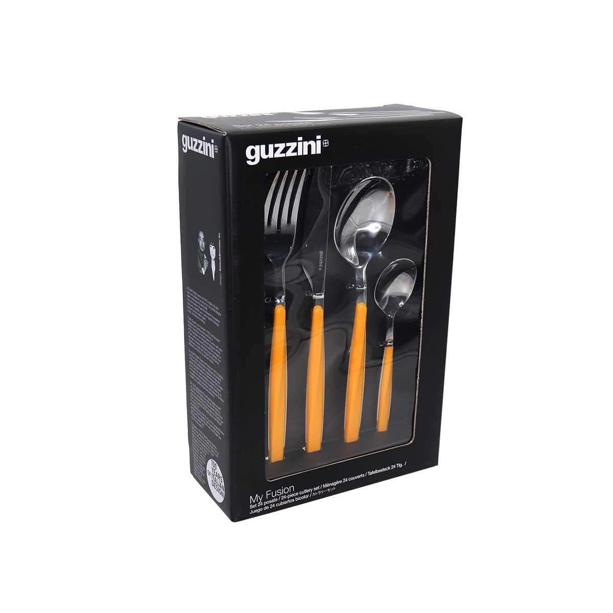 Guzzini My Fusion Cutlery Set Of 24 Pieces Ochre