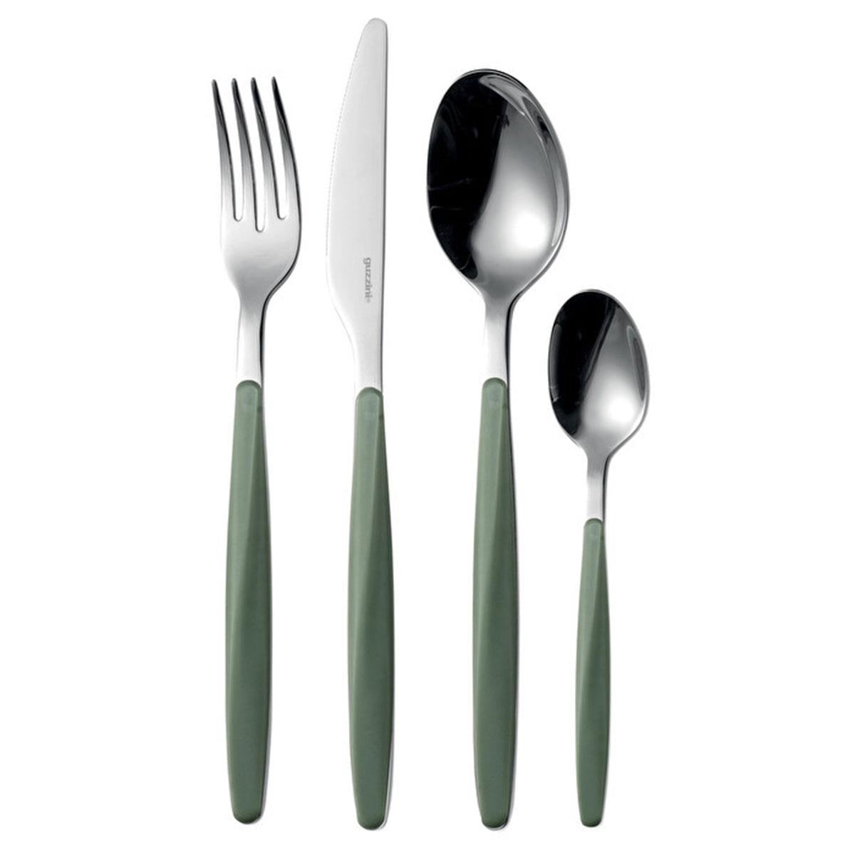 Guzzini My Fusion Cutlery Set Of 24 Pieces Green