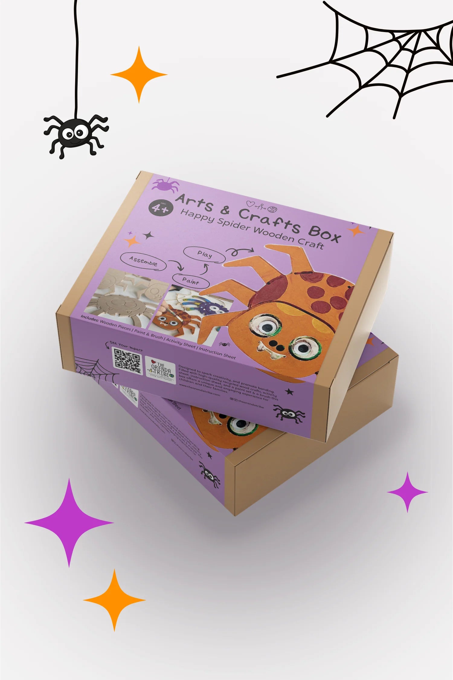 Orenda Tribe Arts & Craft Boxes Kids Happy Spider