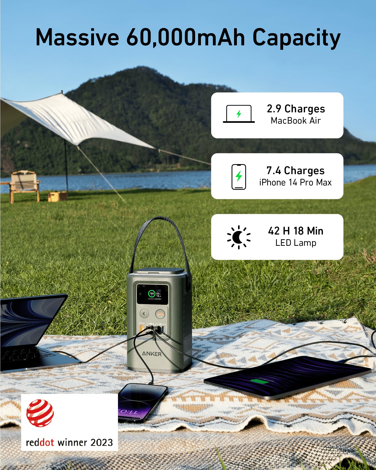 Anker 548 Power Bank 60K (PowerCore Reserve 192Wh) Green