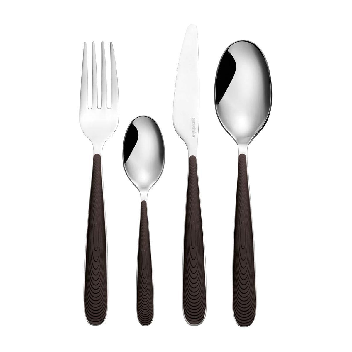 Guzzini Just Cutlery Set Of 24 Pieces Brown