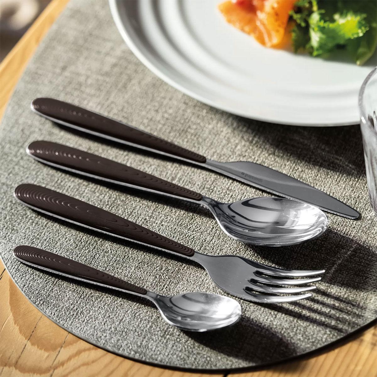 Guzzini Just Cutlery Set Of 24 Pieces Brown