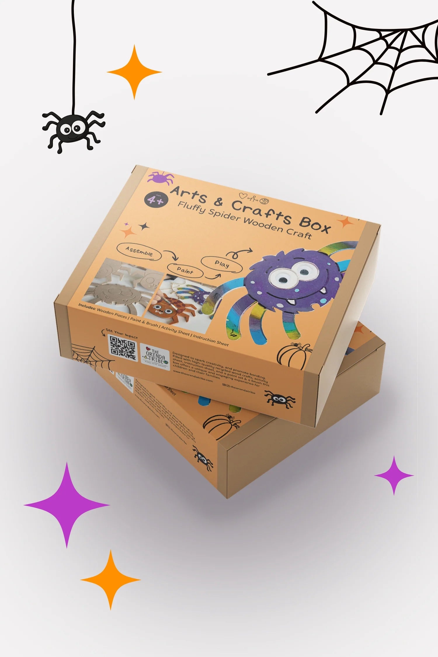 Orenda Tribe Arts & Craft Boxes Kids Fluffy Spider