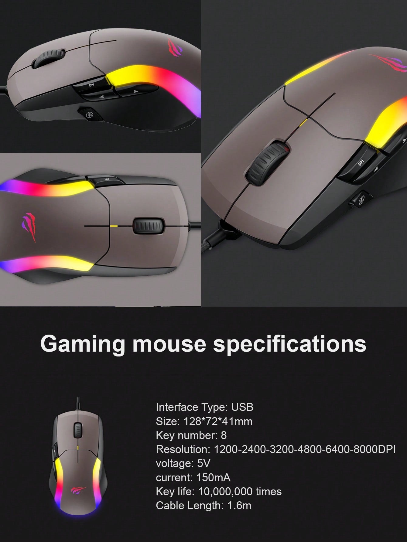 HAVIT Gamenote MS959S Programming Gaming Mouse