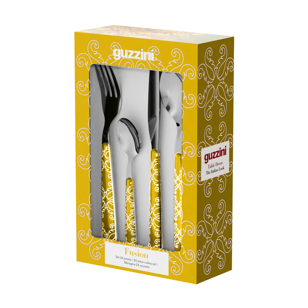 Guzzini Fusion Cutlery Set Of 24 Pieces Yellow