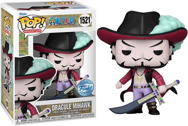 Funko Pop Animation One Piece Dracule Mihawk #1521 Funko Exclusive, 4.3 in