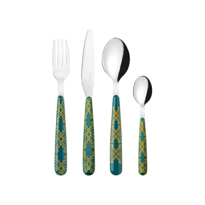 Guzzini Fusion Cutlery Set Of 24 Pieces Green