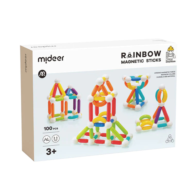 Mideer - Rainbow Magnetic Sticks - 100Pcs