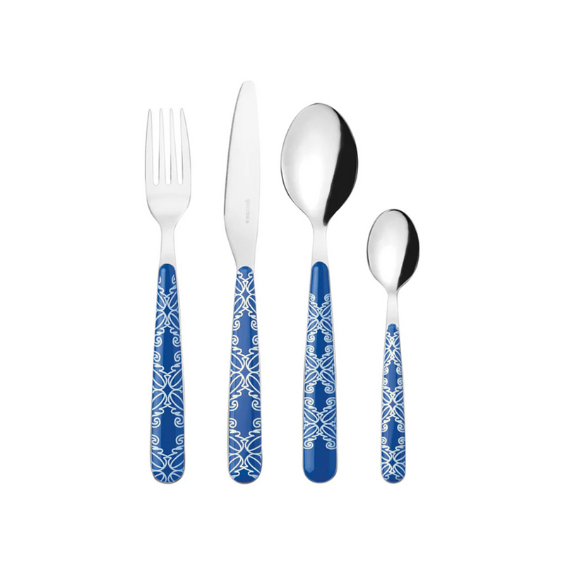 Guzzini Fusion Cutlery Set Of 24 Pieces Blue