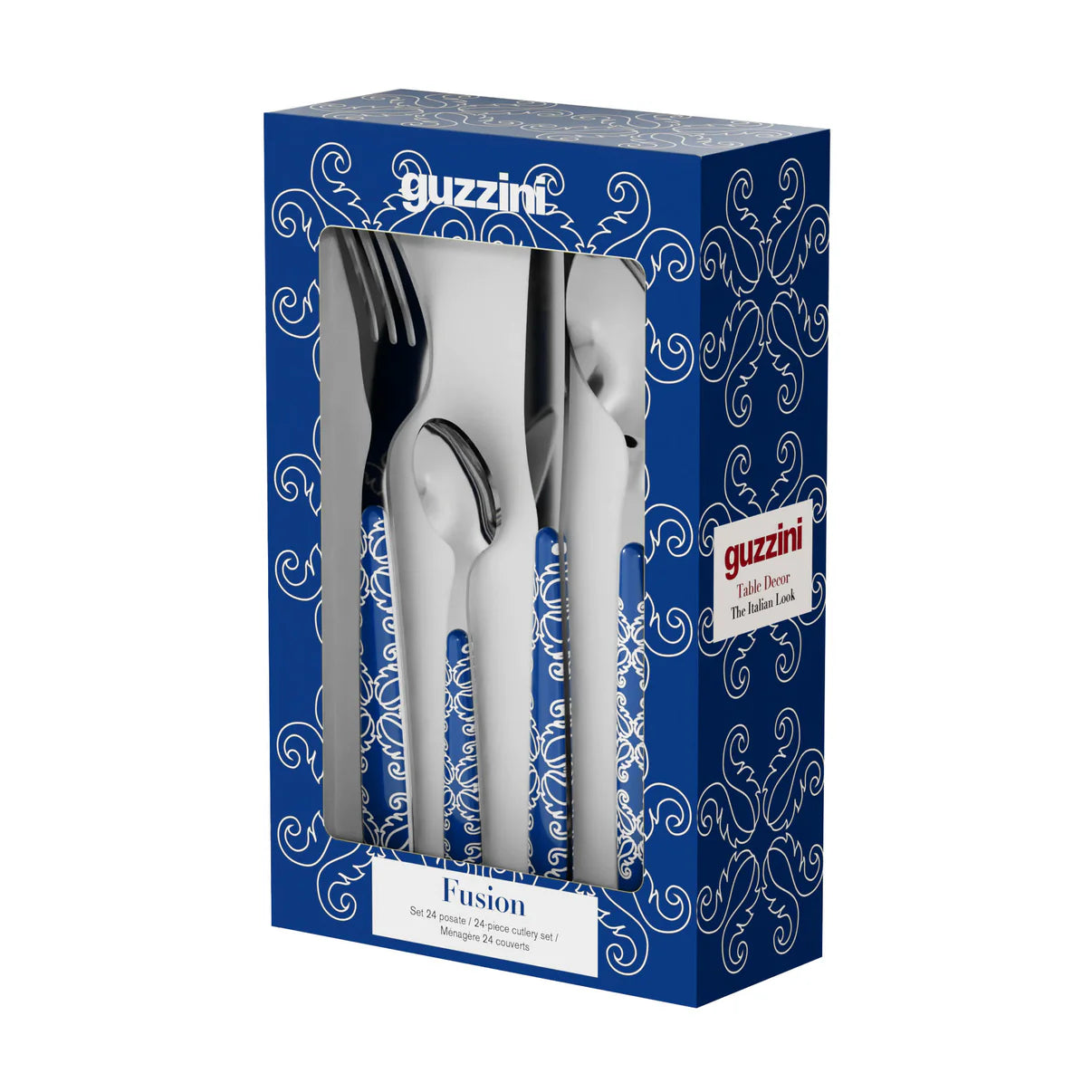 Guzzini Fusion Cutlery Set Of 24 Pieces Blue