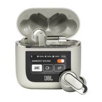 JBL - Tour Pro 2 True Wireless Noise Cancelling Earbuds - Silver