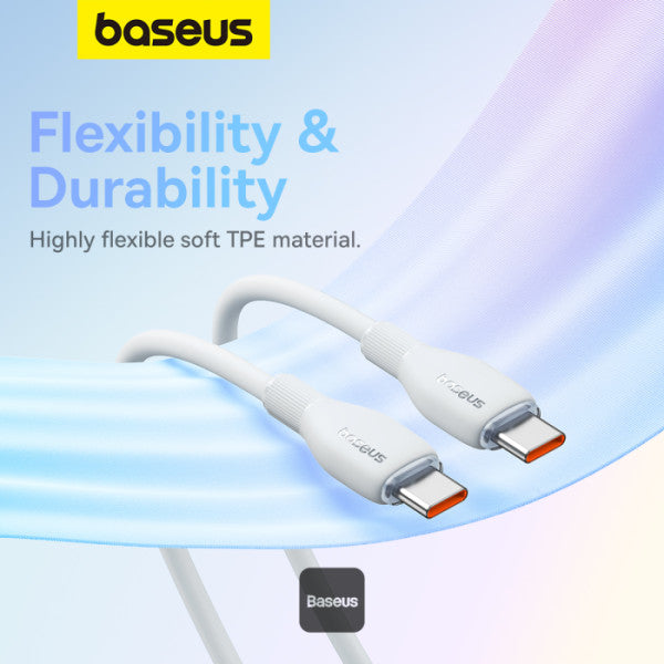 Baseus Pudding Series Fast Charging Cable Type-C To Type- C 100W 2M Stellar White