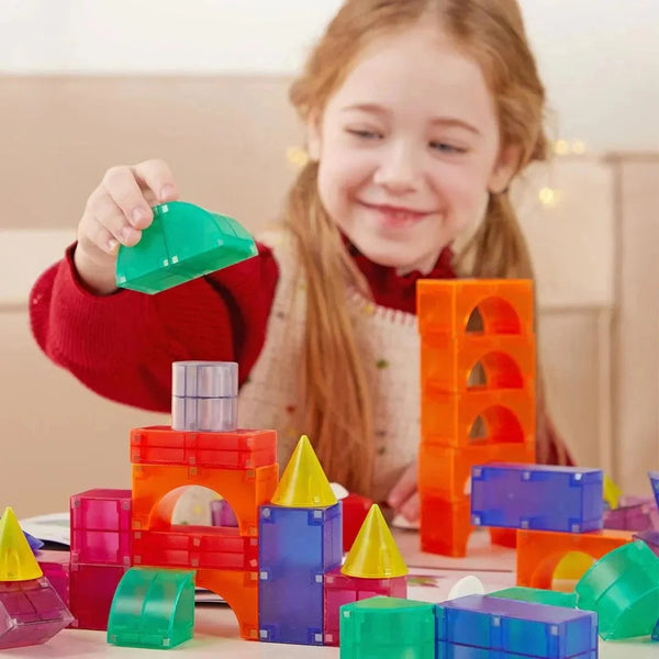 مكعبات البناء المغناطيسية الإبداعية من Mideer، 46 قطعة - مجموعة تركيب