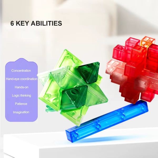Mideer Neon Space Kongming Lock Hexagonal Gem - 3D Wooden Puzzle