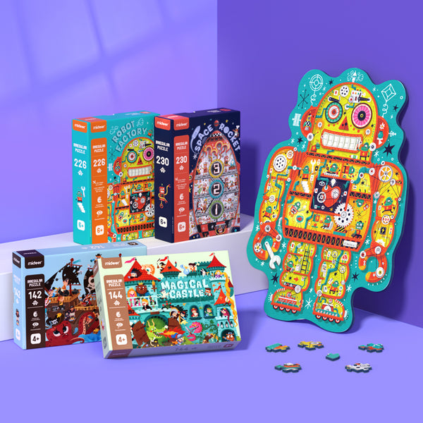 Mideer Robot Factory Irregular Puzzle - Kids Jigsaw Play Set