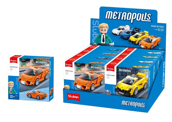 Sluban Metropolis-Sports Cars - 4 Types (8 Boxes in 1 Display Box)