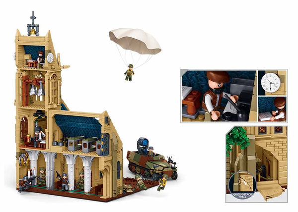 Sluban ModelBricks Church of Sainte-Mère-Église 2287 Pcs