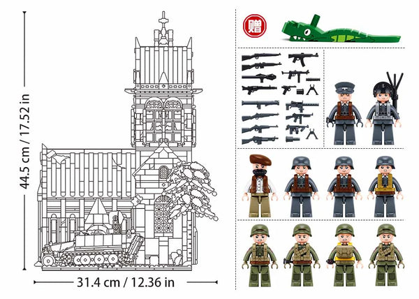 Sluban ModelBricks Church of Sainte-Mère-Église 2287 Pcs