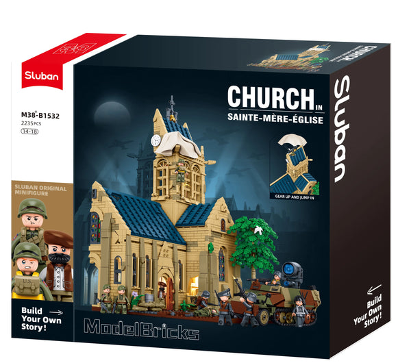 Sluban ModelBricks Church of Sainte-Mère-Église 2287 Pcs