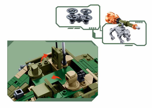 Sluban - Army ZTZ-99AS Main Battle Tank 1/45 391 Pcs