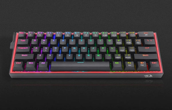 Redragon Fizz RGB Wired Mechanical Keyboard Black - Backlit Gaming