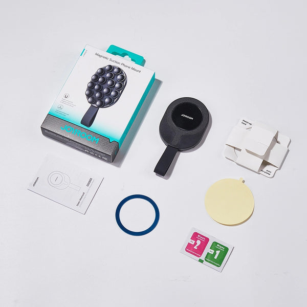 JOYROOM Magnetic Suction Cup Phone Mount Silicone Phone Grip Holder - Black