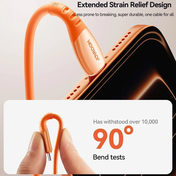 Joyroom Vibrant Series Fast Charging Data Cable Type-C to Type-C, 60W, 1.2m - Orange