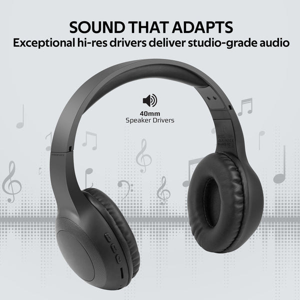 Promate Laboca Deep Bass Over-Ear Wireless Headphones - Black